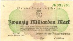 Berlin - Stadt - 24.10.1923 - 20 Milliarden Mark