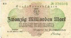 Berlin - Stadt - 24.10.1923 - 20 Milliarden Mark