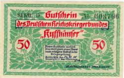 Berlin - Deutscher Reichskriegerbund Kyffhäuser, W 50, Geisbergstr. 2 - 29.11.1921 - 50 Pfennig