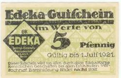 Berlin - Einkaufsgenossenschaft der Kolonialwarenhändler eGmbH (Edeka) - 1.7.1921 - 5 Pfennig