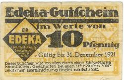 Berlin - Einkaufsgenossenschaft der Kolonialwarenhändler eGmbH (Edeka) - 31.12.1921 - 10 Pfennig