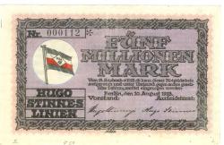 Berlin - Stinnes-Linien, Hugo - 10.8.1923 - 15.9.1923 - 5 Millionen Mark