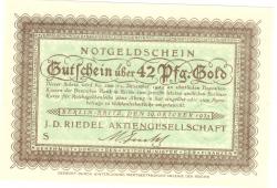 Berlin-Britz - Riedel, J. D., AG - 29.10.1923 - 15.12.1923 - 42 Goldpfennig