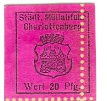 Berlin-Charlottenburg - Städtische Müllabfuhr - -- - 20 Pfennig