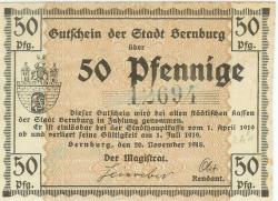Bernburg - Stadt - 20.11.1918 - 1.7.1919 - 50 Pfennig