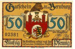Bernburg - Stadt - 1921 - 50 Pfennig 