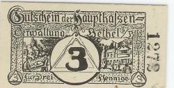 Bethel (heute: Bielefeld-Gadderbaum) - Anstalten - -- - 3 Pfennig