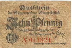 Bingerbrück (heute: Bingen) - Bürgermeisterei -1917 - 10 Pfennig 