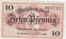 Bleicherode - Stadt - 1.10.1918 - 10 Pfennig 