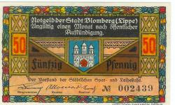 Blomberg - Stadt - -- - 50 Pfennig