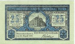 Blumenthal (heute: Bremen) - Gemeinde - 23.8.1920 - 25 Pfennig