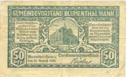 Blumenthal (heute: Bremen) - Gemeinde - 23.8.1920 - 50 Pfennig