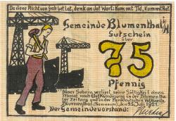 Blumenthal (heute: Bremen) - Gemeinde - 25.7.1921 - 75 Pfennig