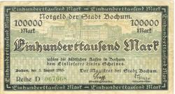 Bochum - Stadt - 3.8.1923 - 100000 Mark