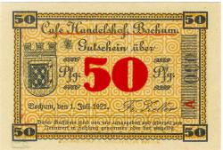 Bochum - Cafe Handelshof - 1.7.1921 - 50 Pfennig
