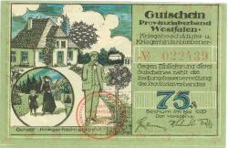 Bochum - Provinzialverband Westfalen Kriegsbeschädigter und Kriegshinterbliebener - Mai 1920 - 75 Pfennig