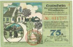 Bochum - Provinzialverband Westfalen Kriegsbeschädigter und Kriegshinterbliebener - Mai 1920 - 75 Pfennig