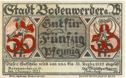 Bodenwerder - Sparkasse der Stadt - 1.1.1921 - 31.12.1922 - 50 Pfennig