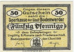 Bodenwerder - Sparkasse der Stadt - 1.6.1918 - 50 Pfennig