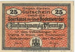 Bodenwerder - Sparkasse der Stadt - 1.5.1919 - 25 Pfennig