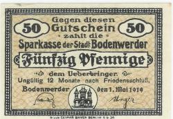 Bodenwerder - Sparkasse der Stadt - 1.5.1919 - 50 Pfennig