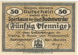 Bodenwerder - Sparkasse der Stadt - 1.5.1919 - 50 Pfennig
