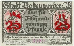 Bodenwerder - Sparkasse der Stadt - 1.11.1920 - 31.12.1922 - 25 Pfennig