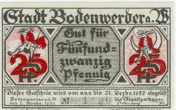 Bodenwerder - Sparkasse der Stadt - 1.11.1920 - 31.12.1922 - 25 Pfennig