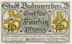 Bodenwerder - Sparkasse der Stadt - 1.11.1920 - 31.12.1922 - 50 Pfennig
