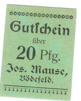 Bödefeld (heute: Schmallenberg) - Mause, Josef, Manufactur- und Kolonialwaren - -- - 20 Pfennig