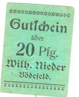 Bödefeld (heute: Schmallenberg) - Nieder, Wilhelm - -- - 20 Pfennig