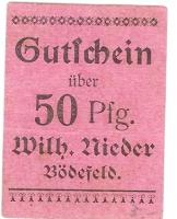 Bödefeld (heute: Schmallenberg) - Nieder, Wilhelm - -- - 50 Pfennig