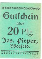 Bödefeld (heute: Schmallenberg) - Pieper, Josef - -- - 20 Pfennig