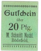 Bödefeld (heute: Schmallenberg) - Schmidt Nachfolge, Mathias - -- - 20 Pfennig
