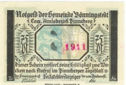Bönningstedt - Gemeinde - -- - 75 Pfennig