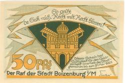 Boizenburg - Stadt - - 31.5.1922 - 50 Pfennig