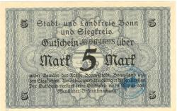 Bonn - Kreis; Sieg-Kreis; Stadt - -- - 5 Mark