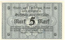 Bonn - Kreis; Sieg-Kreis; Stadt - -- - 5 Mark