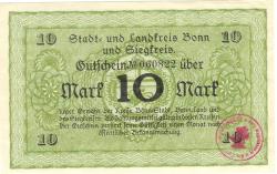 Bonn - Kreis; Sieg-Kreis; Stadt - -- - 10 Mark 