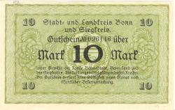 Bonn - Kreis; Sieg-Kreis; Stadt - -- - 10 Mark 