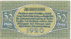 Bonn - Kreis; Sieg-Kreis; Stadt - 1920 - 50 Pfennig