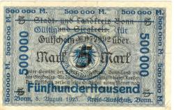 Bonn - Kreis - 8.8.1923 - 500000 Mark