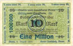 Bonn - Kreis - 8.8.1923 - 1 Million Mark