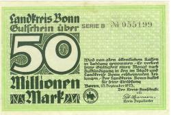 Bonn - Kreis - 25.9.1923 - 50 Millionen Mark