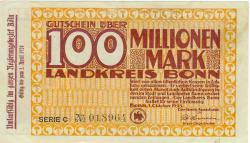 Bonn - Kreis - 1.10.1923 - 1.4.1924 - 100 Millionen Mark 
