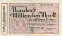 Bonn - Kreis - 15.10.1923 - 1.4.1924 - 100 Milliarden Mark 