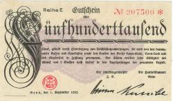 Bonn - Stadt und Handelskammer - 1.9.1923 - 500000 Mark