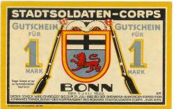 Bonn - Stadtsoldaten-Corps - 17.1922 - 31.7.1922 - 1 Mark 