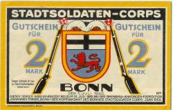 Bonn - Stadtsoldaten-Corps - 17.1922 - 31.7.1922 - 2 Mark 
