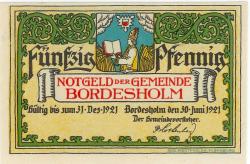 Bordesholm - Gemeinde - 30.6.1921 - 31.12.1921 - 50 Pfennig